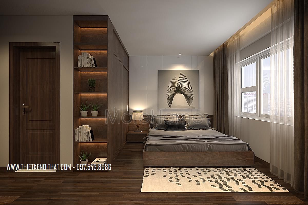 Thiết kế nội thất phòng ngủ chung cư Trung Hòa Nhân Chính